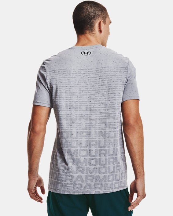 Men's UA Seamless Wordmark Short Sleeve, Gray, pdpMainDesktop image number 1